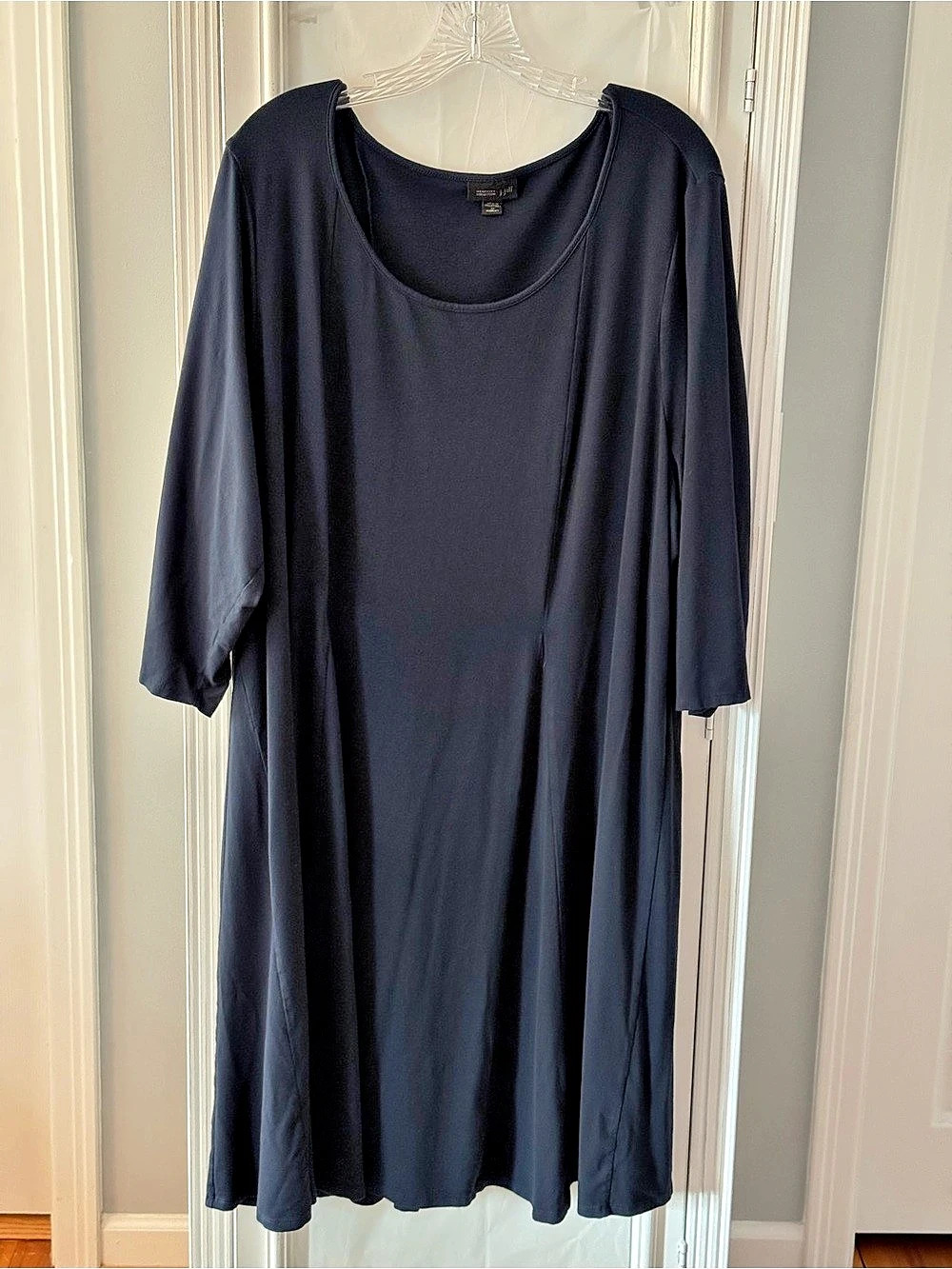 J Jill Wearever Collection Women's Midi Dress in Navy Size 3X